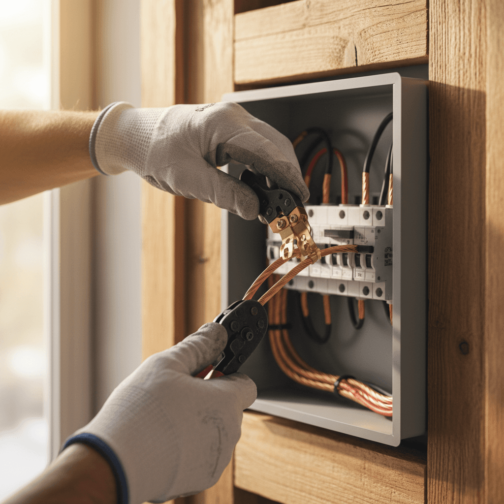 New electrical installation in residential framing